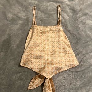 Pink Silk Bandana Crop Top